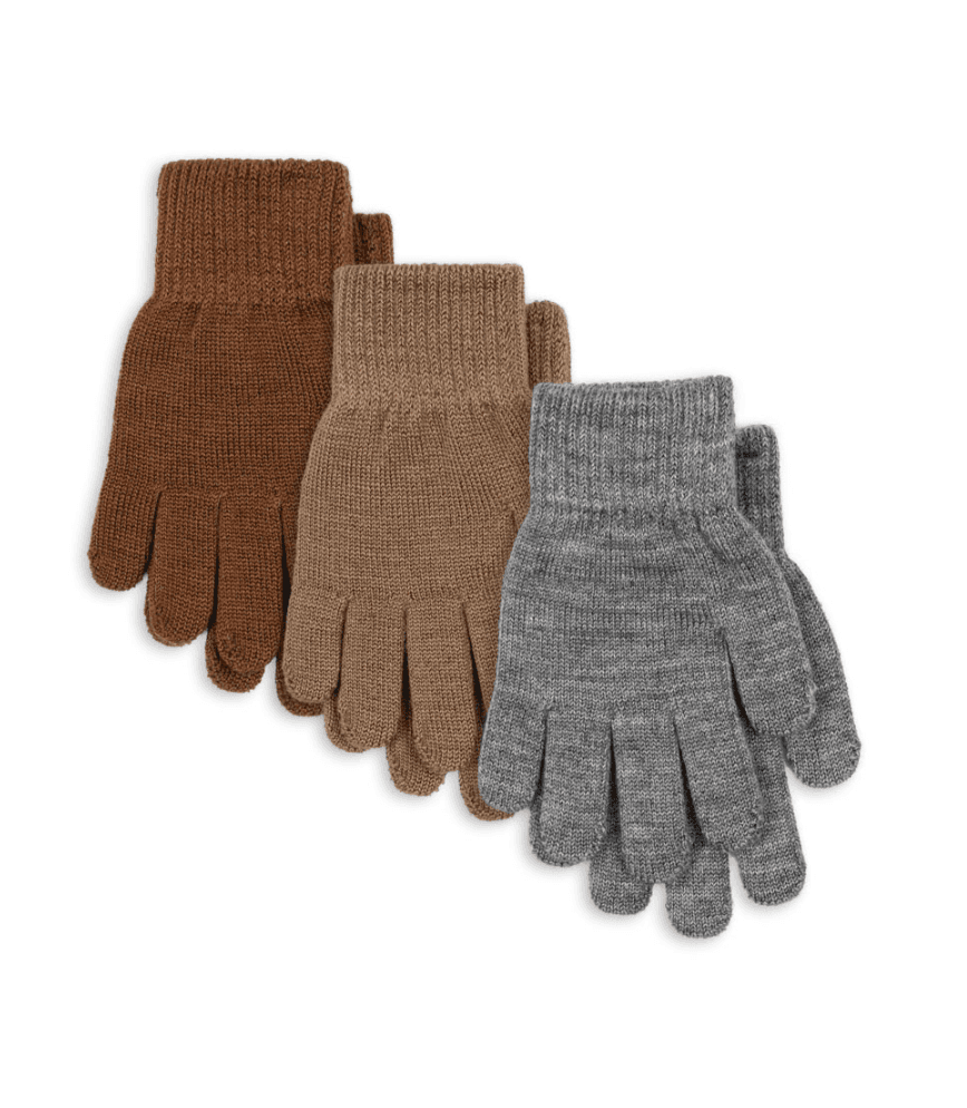 Konges Sløjd / 3-pak Filla fingervanter / Grey Melange