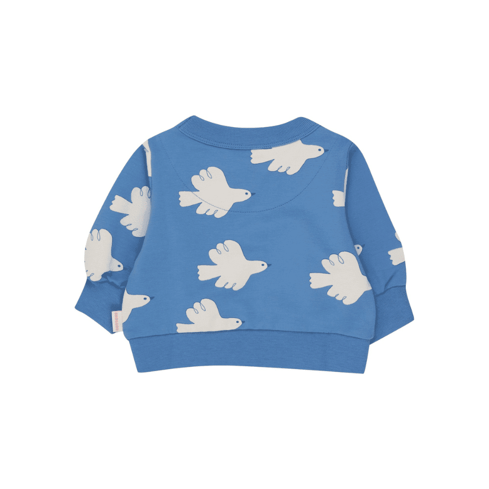 Tiny Cottons / Baby Sweatshirt med duer / Azure — billede 2