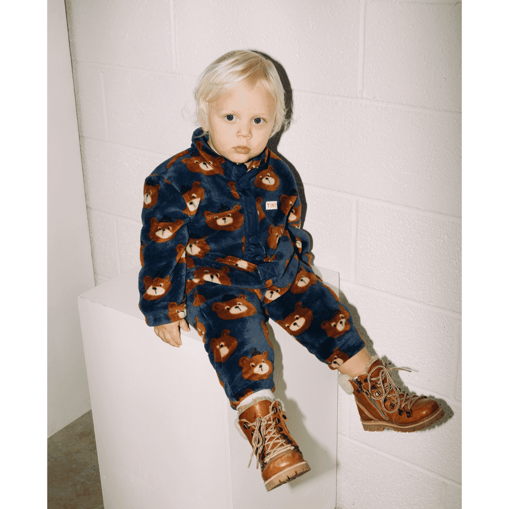 Tiny Cottons / Fleece Heldragt med bjørne / Blå — billede 1