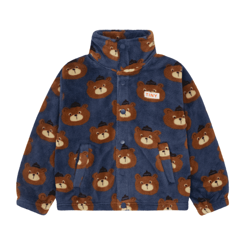 Tiny Cottons / Fleece jakke med bjørne / Blå — billede 1
