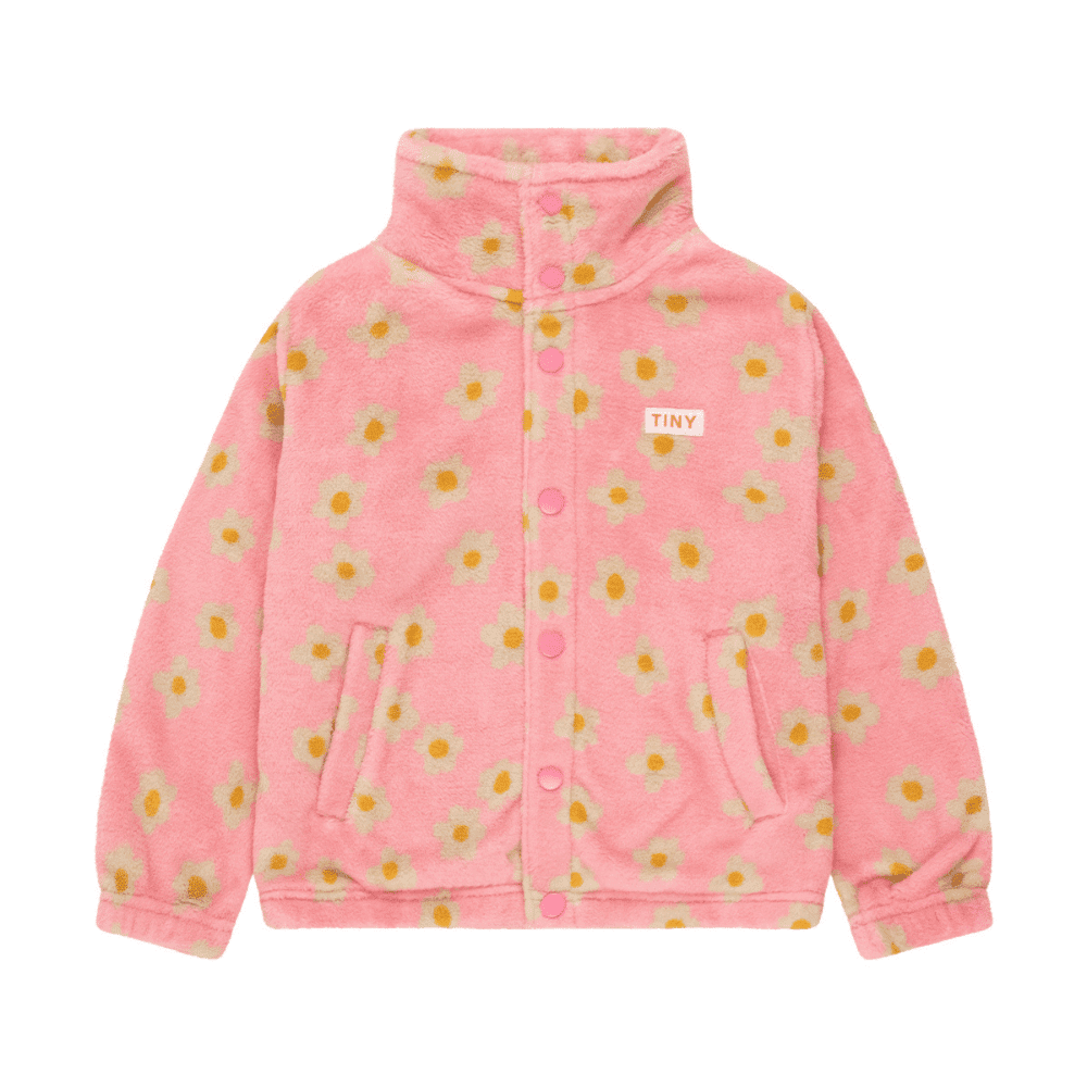 Tiny Cottons / Fleece jakke med margueritter / Lyserød — billede 1
