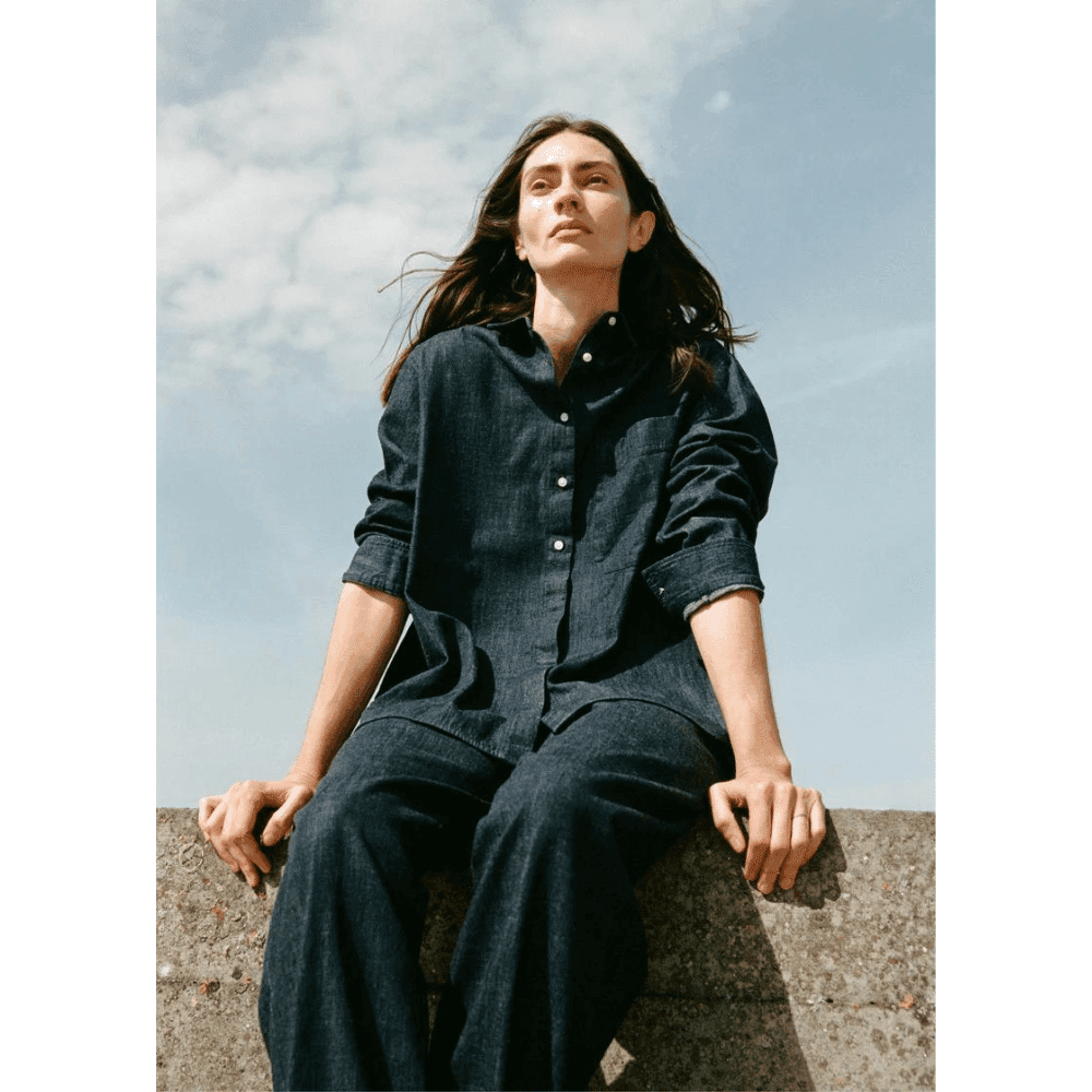 Aiayu / Lynette Skjorte Denim / Dark Blue Jeans — billede 2