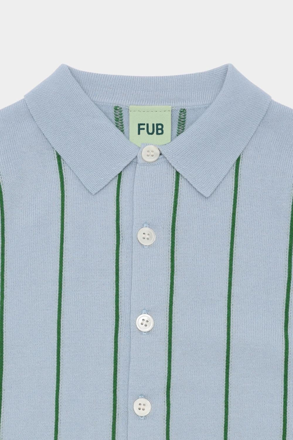 FUB / Kortærmet Stribet Skjorte / Pale blue pine — billede 2