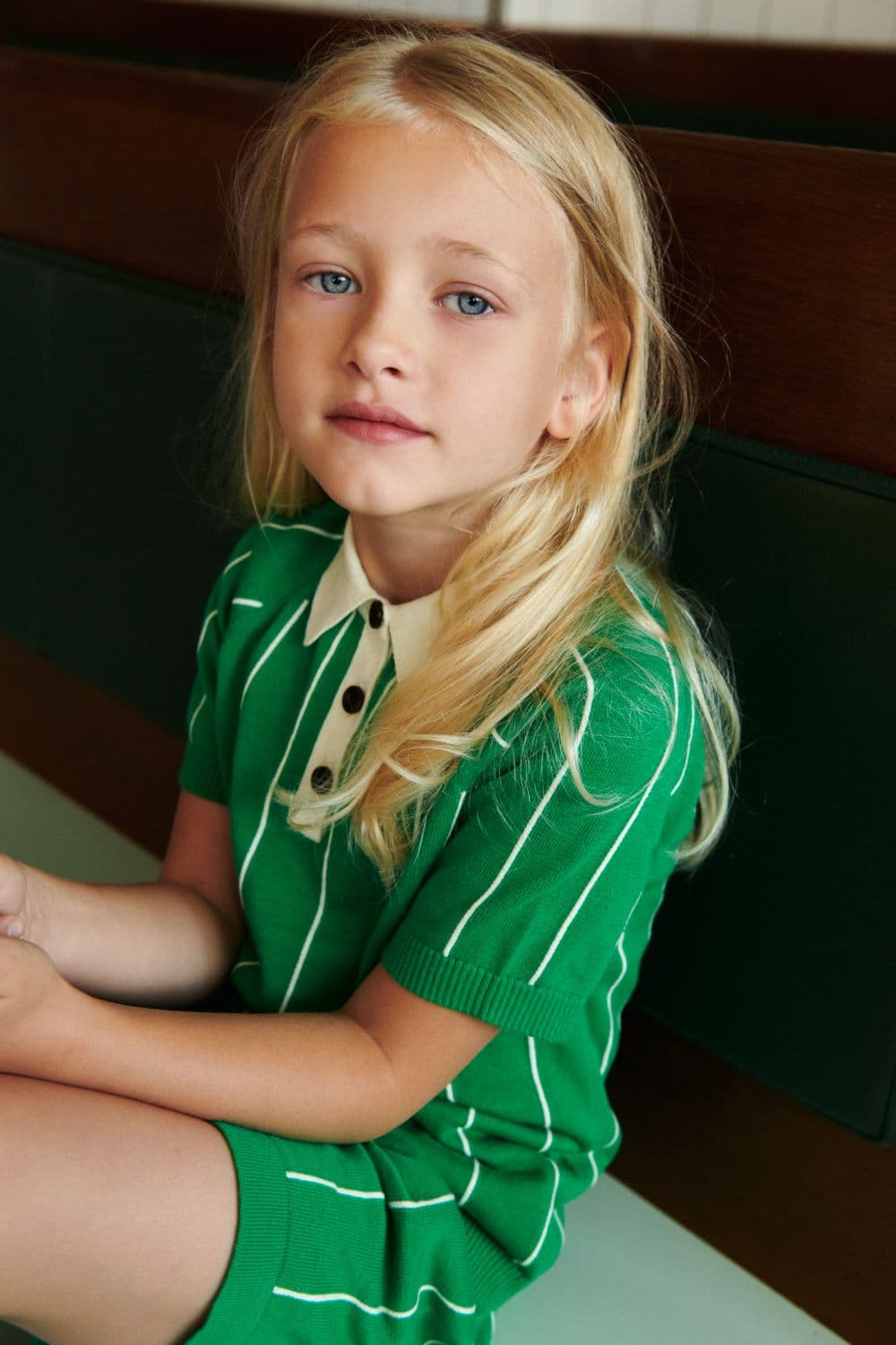 FUB / Stribet Polo / Basil — billede 2