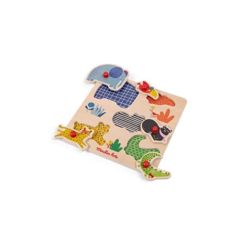 Moulin Roty / Knop Puslespil / Jungledyr — billede 2