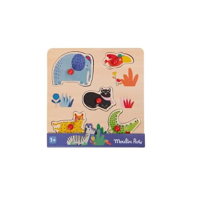 Moulin Roty / Knop Puslespil / Jungledyr — billede 3