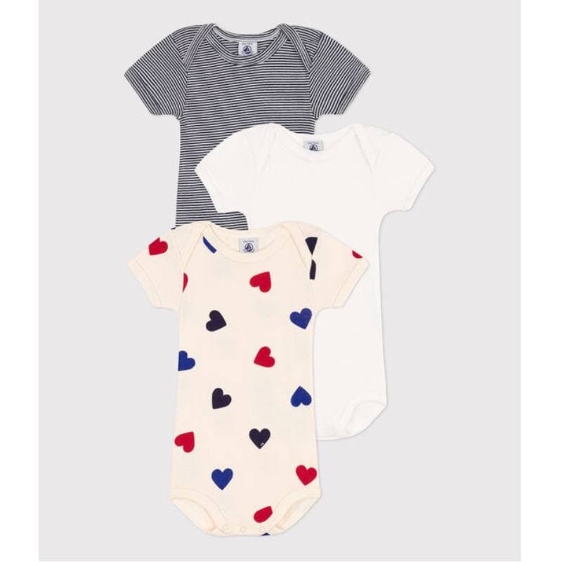 Petit Bateau / 3-pak kortærmet body — billede 1