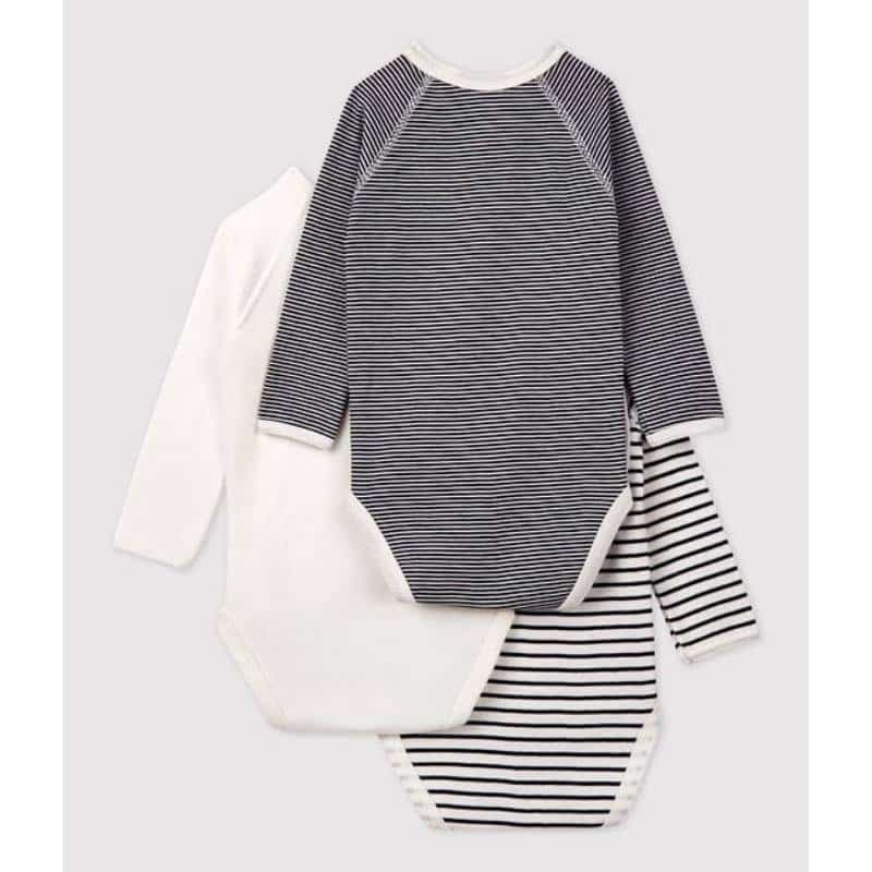 Petit Bateau / 3-pak baby body / striber — billede 2